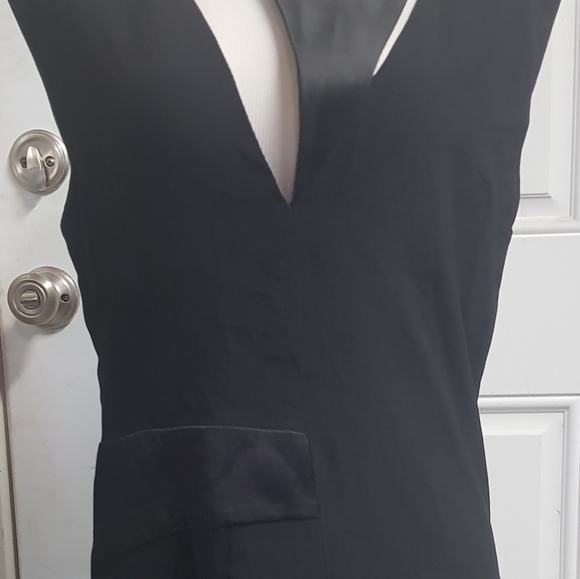 BOUCHRA JARRAR Silk Trim V-Neck Sleeveless Dress 42 - Picture 12 of 16